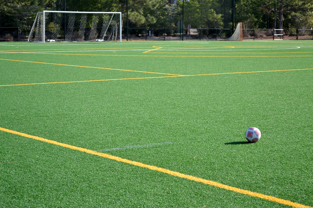 Turfed soccer field at Rassie Wicker Park located in Pinehurst NC